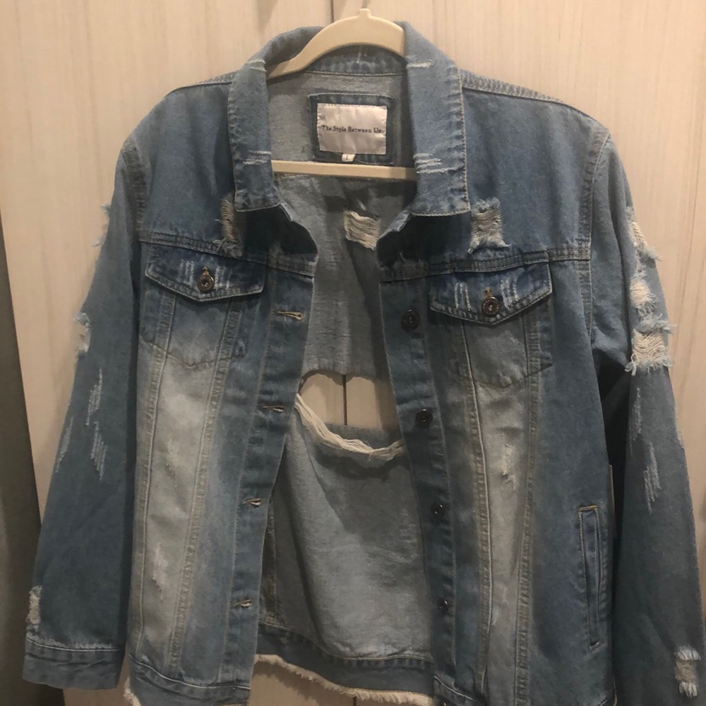 Women’s distressed jean jacket